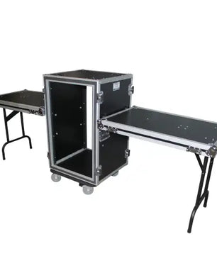 ProX T-16RSPWDT | 16U Shockproof Amp Rack Case with Side Tables