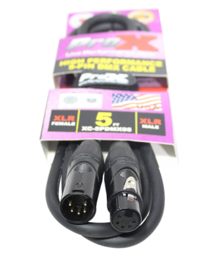 ProX XC-5PDMX05 | 5' DMX XLR5-M to XLR5-F High Performance Data Cable