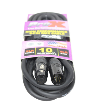 ProX XC-5PDMX10 | 10' DMX XLR5-M to XLR5-F High Performance Cable