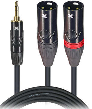 ProX XC-CMXM5 | 5ft 1/8in to Dual XLR Male Cable