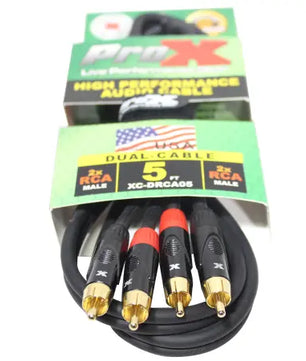 ProX XC-DRCA5 | 5' Dual RCA to Dual RCA Cable