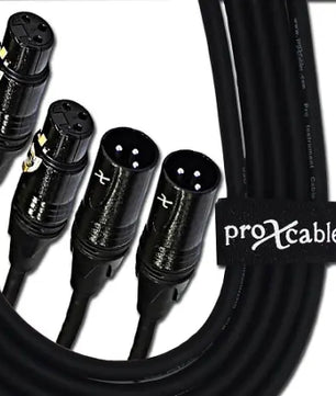 ProX XC-DXLR05 | 5' Dual XLR-M to Dual XLR-F Cable