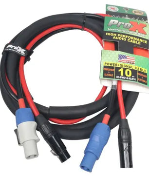 ProX XC-PWC14-XLR10 | 10' XLR & Powercon Combo Cable