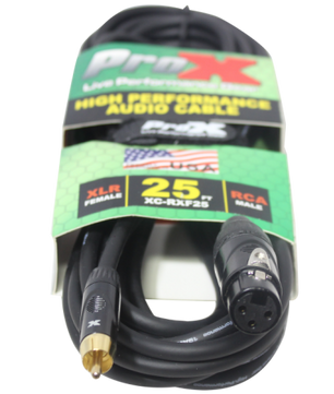 ProX XC-RXF25 | 25' RCA to XLR3-F Cable