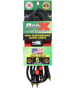 ProX XC-RXM05 | 2x RCA to XLR (5ft)