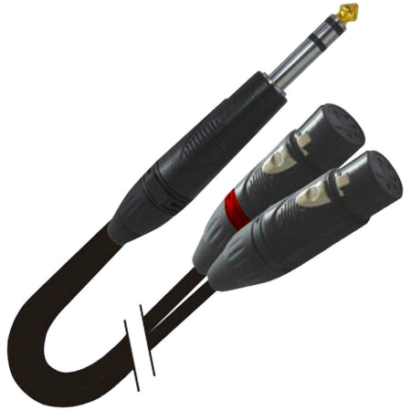 ProX XC-SYXF03 | 3' Y Cable 1/4" TRS-Mv to Dual XLR-F