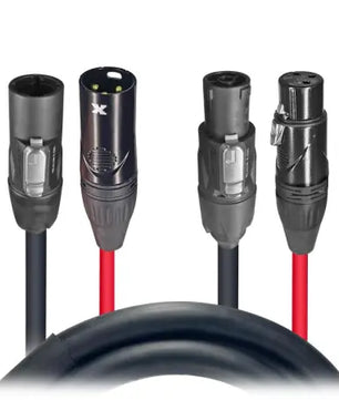 ProX XC-TR112-DMX06 | 6ft Dual Powerkon to Dual DMX Combo Link Jumper Cable