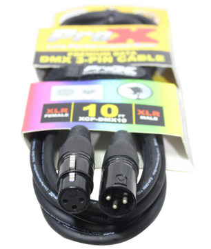 ProX XCP-DMX10 | 10' DMX XLR3-M to XLR3-F Premium Cable