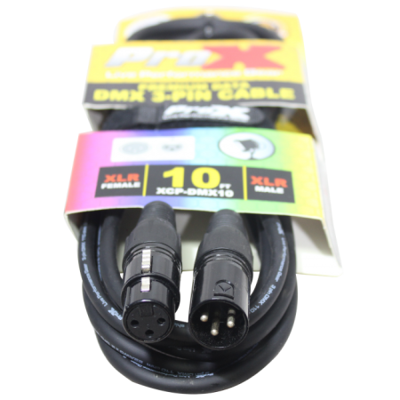 ProX XCP-DMX10 | 10' DMX XLR3-M to XLR3-F Premium Cable