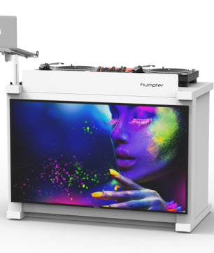 Humpter B3 (White) | Quick-Folding Facade Table Workstation | DJ Booth Setup