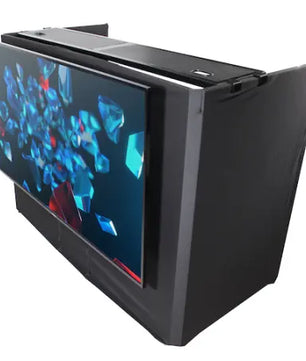 ProX XF-MESA MEDIA MK2 | DJ Booth with TV Mount | Foldable Frame with White & Black Scrims