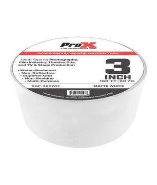 ProX XGF-360WH  | 3in Gaffer Tape - 180ft White