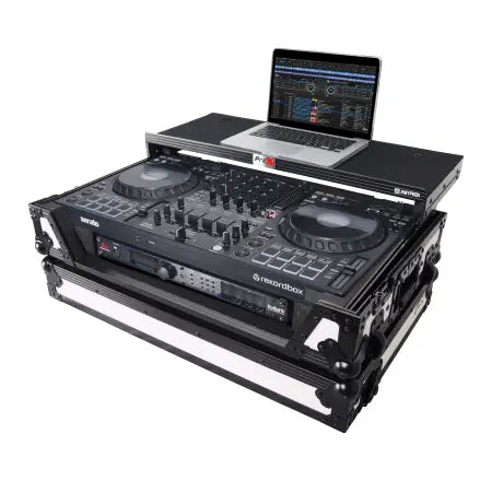 ProX XS-DDJFLX10WLTWH | DDJ-FLX10 Flght Case with Laptop Shelf 1U Rack Space and Wheels (White)