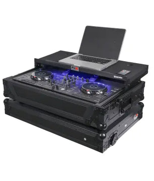 ProX XS-SCLIVE2LTBLLED | Flight Case For Denon SC Live 2 with Laptop Shelf 1U Rack Space RGB LED Black Finish