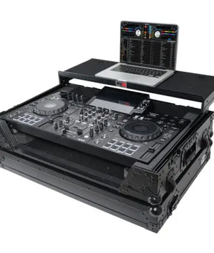 ProX XS-XDJRX3WLTBL | ATA Flight Case for Pioneer XDJ-RX3 & DDJ-REV5 with Laptop Shelf, 1U Rack & Wheels (Black)