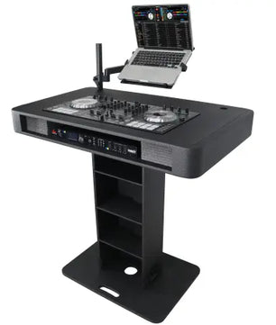 ProX XZF-DJCT BL | Control Tower DJ Podium for Pioneer DDJ-REV7, XDJ-XZ, FLX10, RANE Four - Black