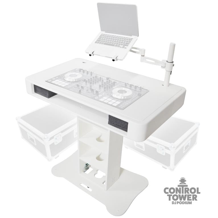 ProX XZF-DJCTWCASE MK2 | Control Tower DJ Booth Podium with Case: Pioneer DDJ-REV7 DDJ-FLX10 XDJ-XZ RANE FOUR