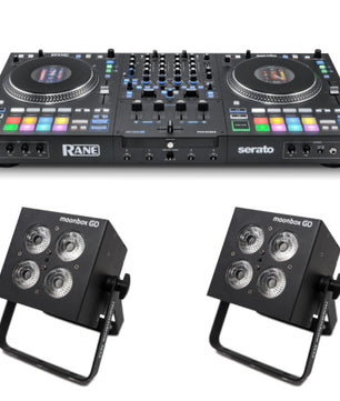 RANE Performer w/ MoonBox GO Set | Motorized DJ Controller + Wireless Hex Uplighting | Pro DJ Performance & Lighting Kit