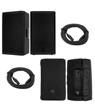 RCF Dual ART 932-A Speaker Package with Covers | 12in - 132dB | 2x Powered Speakers with Padded Bags