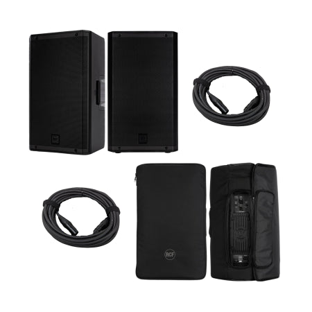 RCF Dual ART 932-A Speaker Package with Covers | 12in - 132dB | 2x Powered Speakers with Padded Bags