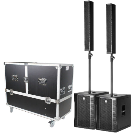 RCF Evox 12 Pair w/ Flight Case | Column Array PA System | Dual 15″ Woofers