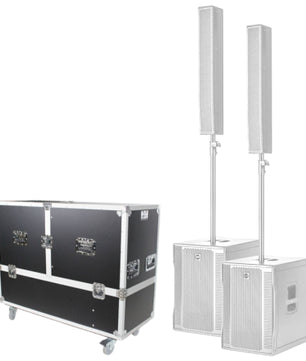 RCF Evox 12 (White) | Dual System with Flight Case | Column Array PA with 15″ Woofers