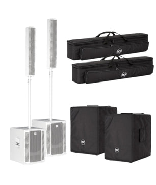RCF Evox 12 Column Array (White) | Covers Included | Portable PA with 12″ Woofer