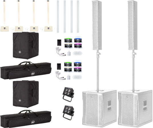 RCF EVOX 12 White Package w/ Mobile Lighting