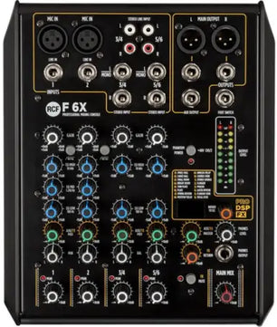 RCF F6 X | 2 Mic, 2 Stereo Inputs – FX Engine | Compact 6-Channel Analog Mixer