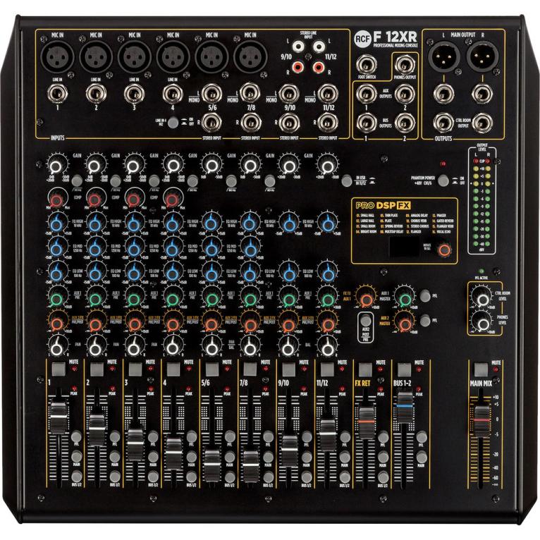 RCF F12 XR | Ins: 6 Mic, 2 Line - Effects