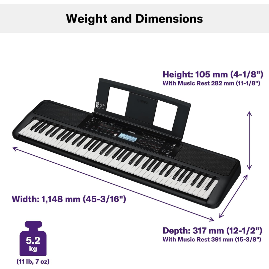 Yamaha PSR-EW320 | 76-Key Portable Keyboard - 650 Voices | Touch Response & Lesson Features