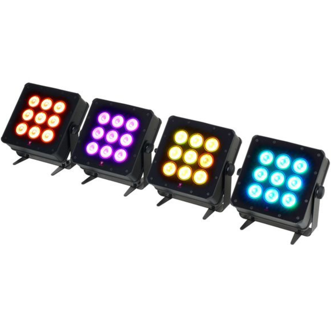 Ape Labs Marvel Pix TourBox | Set of 4 Battery-Powered IP65 LED Uplights w/ Pixel Control
