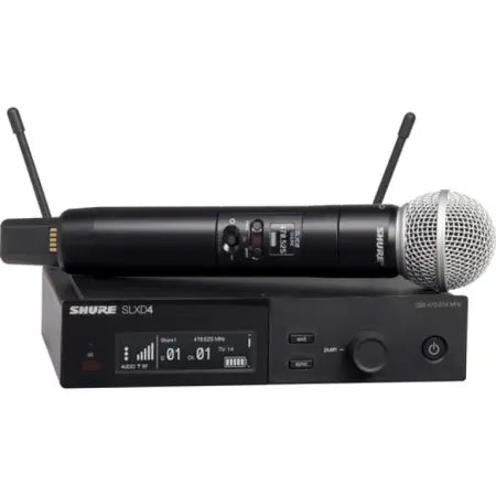 Shure SLXD24/SM58 H55 | 514-558 MHz, 24-bit Digital Wireless System | SM58 Handheld Mic with 330' Range