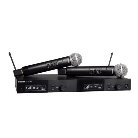 Shure SLXD24D/SM58 G58 | 470-514 MHz, Dual SM58 Handheld Wireless Mics | 24-Bit Digital Audio with 330' Range