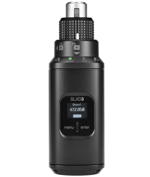 Shure SLXD3 Plug-On | Wireless Transmitter with XLR Connector, 24-bit Digital Audio (G58: 470 to 514 MHz)