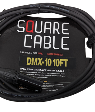 SquareCable DMX-10 | 10ft DMX Cable (3-Pin)