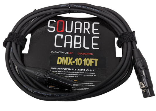 SquareCable DMX-10 | 10ft DMX Cable (3-Pin)