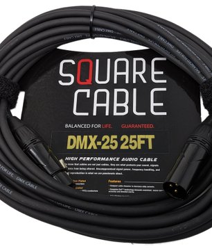 SquareCable DMX-25 | 25ft DMX Cable (3-Pin)