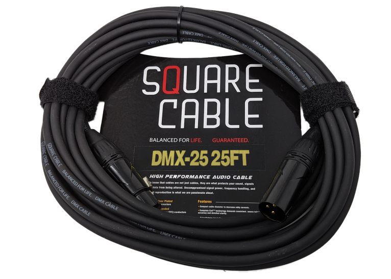 SquareCable DMX-25 | 25ft DMX Cable (3-Pin)