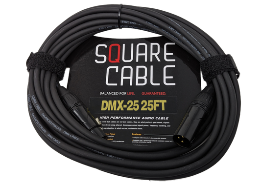 SquareCable DMX-25 | 25ft DMX Cable (3-Pin)