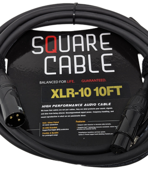SquareCable XLR-10 | 10ft XLR to XLR Cable