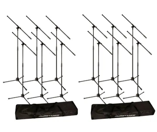 Ultimate Support JS-MCFB6PK Package | 2x 6-Pack Mic Stand Kits | 12 Boom Stands with Carry Bags