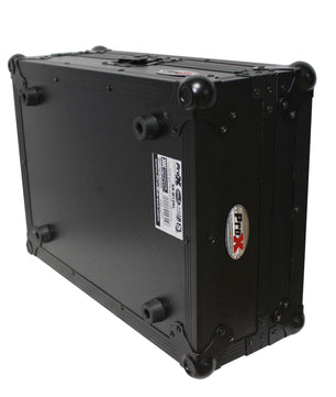 ProX XS-M12BL | Flight Case for 12in DJ Mixers | Black on Black Honeycomb Design