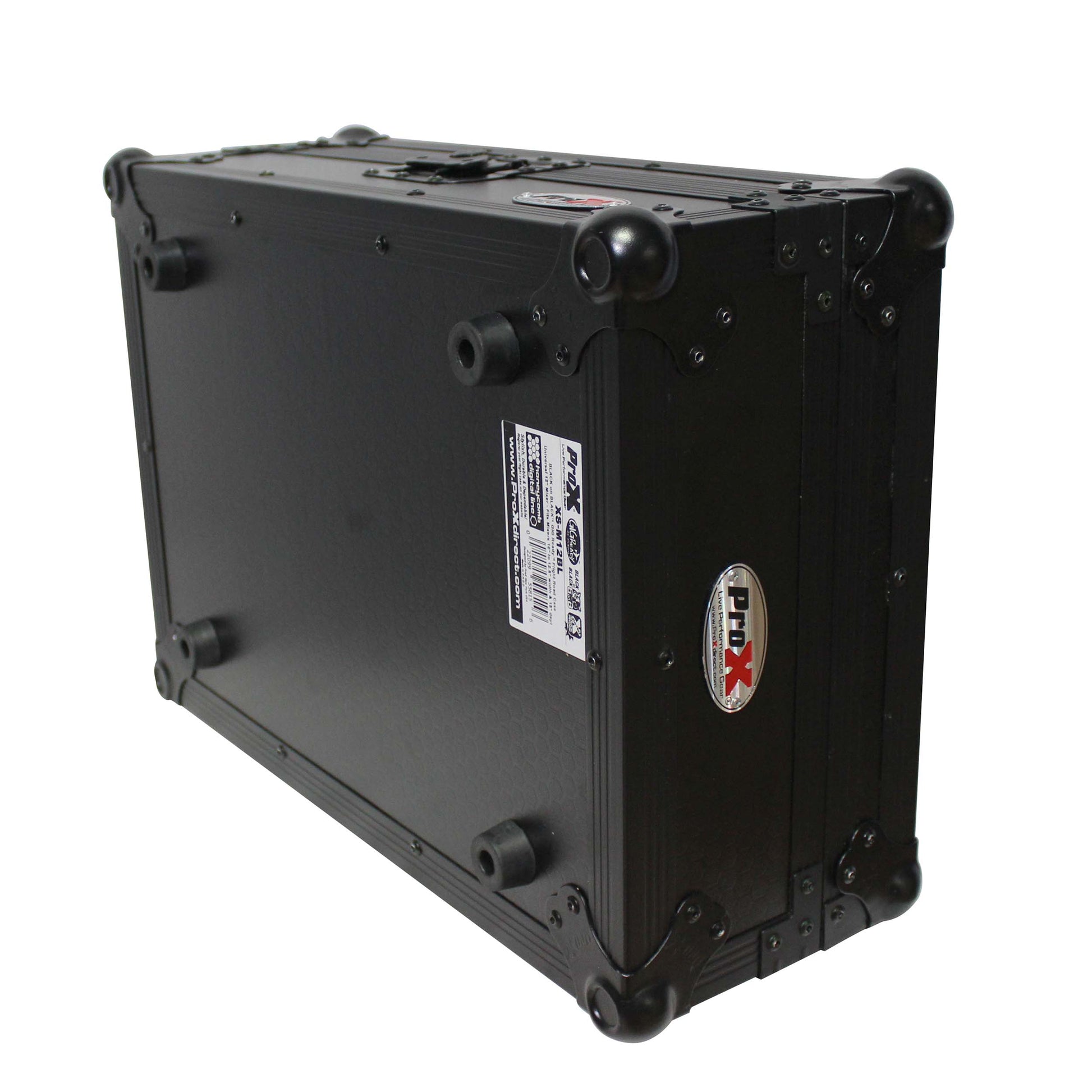 ProX XS-M12BL | Flight Case for 12in DJ Mixers | Black on Black Honeycomb Design