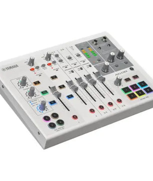 Yamaha AG08 (White) | 8-Channel Live Streaming Mixer with DSP, USB Interface & Sound Pads