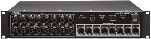 Yamaha TIO1608-D2 | 16x8 Dante Stage Box, 96 kHz | I/O for TF & CL Series with Remote Gain Control & D-PRE Preamps